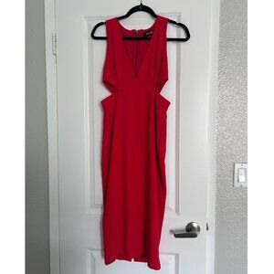 Do+Be Red Cut Out Midi Dress
